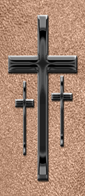 Black 3 Crosses Shimmer Bronze